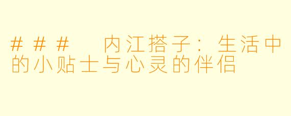 ### 内江搭子：生活中的小贴士与心灵的伴侣
