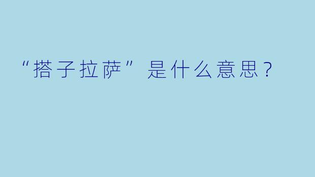 “搭子拉萨”是什么意思？