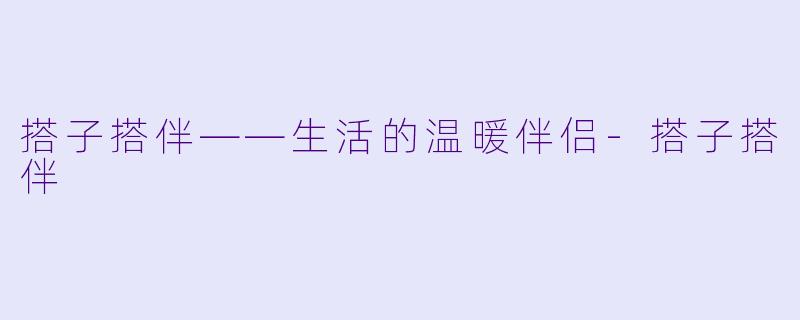搭子搭伴——生活的温暖伴侣