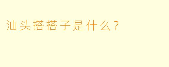 汕头搭搭子是什么？  