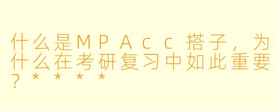 什么是MPAcc搭子,为什么在考研复习中如此重要?****