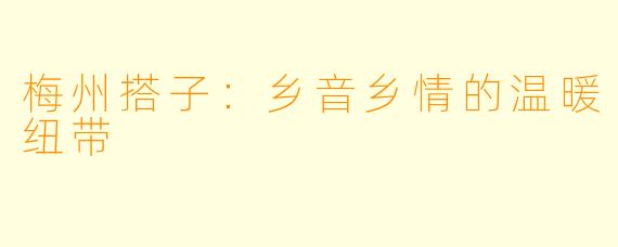 梅州搭子:乡音乡情的温暖纽带