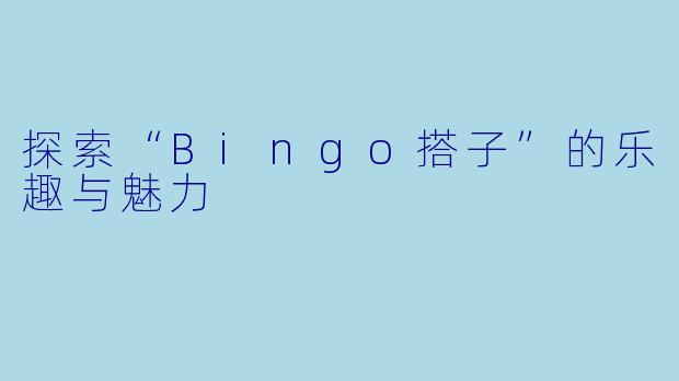 探索“Bingo搭子”的乐趣与魅力