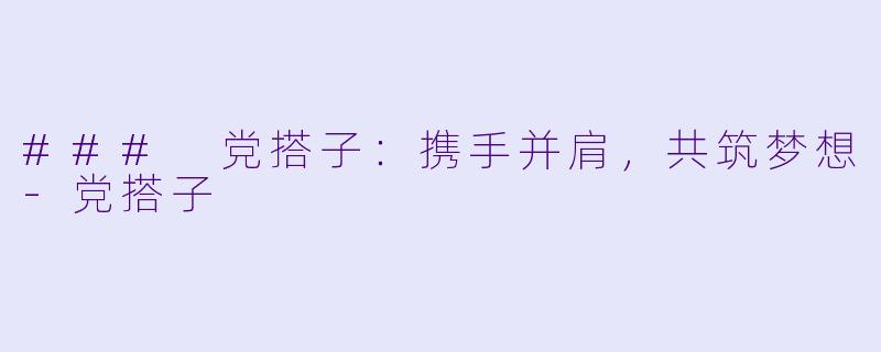 ### 党搭子:携手并肩,共筑梦想