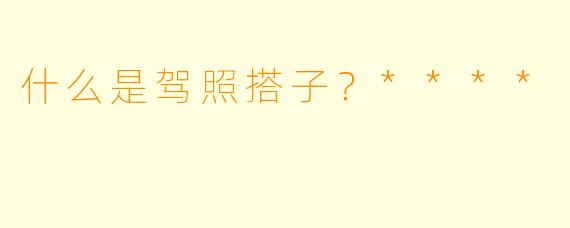 什么是驾照搭子？****