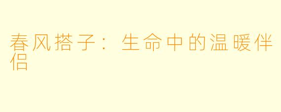 春风搭子:生命中的温暖伴侣