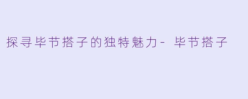 探寻毕节搭子的独特魅力-毕节搭子