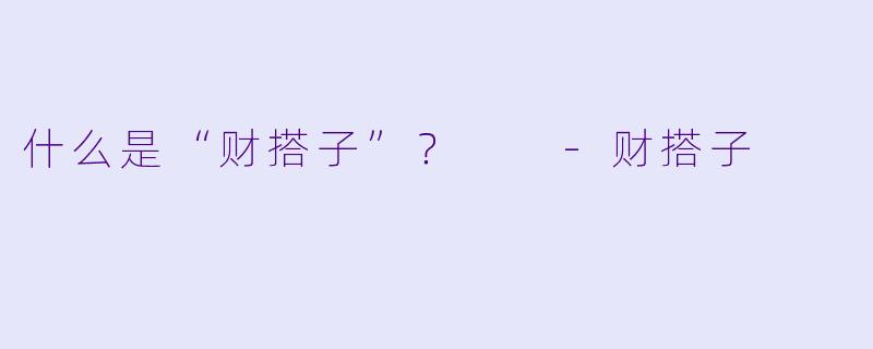 什么是“财搭子”？  