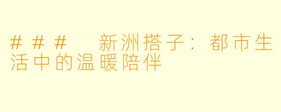 ### 新洲搭子:都市生活中的温暖陪伴