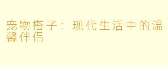 宠物搭子:现代生活中的温馨伴侣