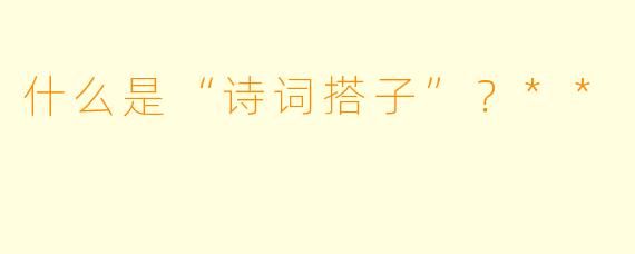 什么是“诗词搭子”？**