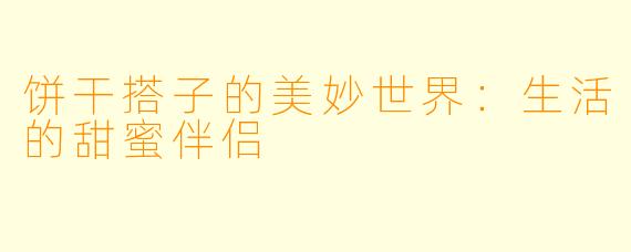 饼干搭子的美妙世界：生活的甜蜜伴侣
