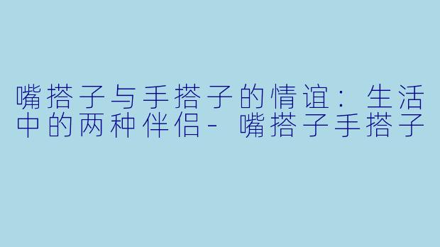 嘴搭子与手搭子的情谊：生活中的两种伴侣-嘴搭子手搭子