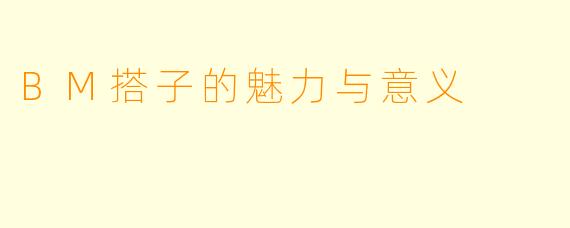 BM搭子的魅力与意义