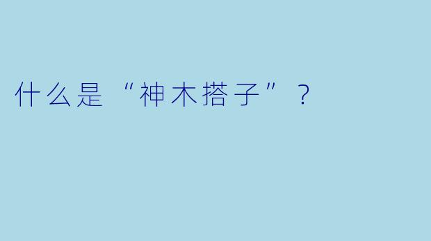 什么是“神木搭子”？  