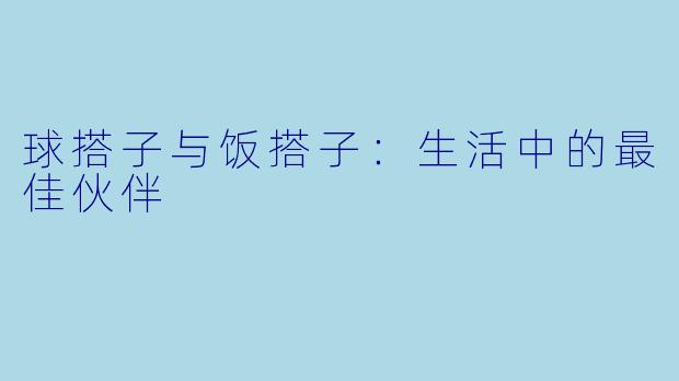 球搭子与饭搭子：生活中的最佳伙伴