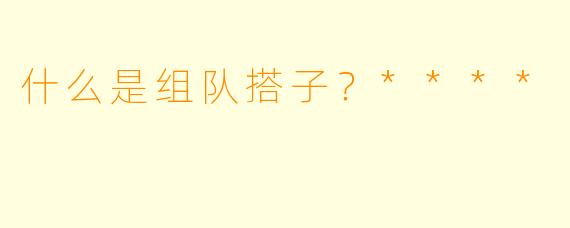 什么是组队搭子？****