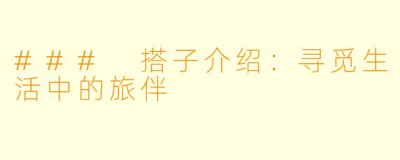 ### 搭子介绍：寻觅生活中的旅伴