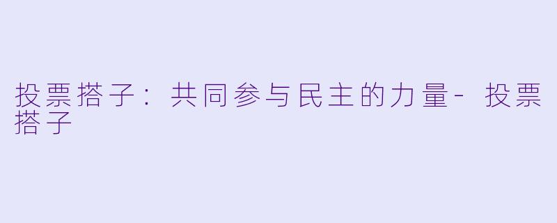 投票搭子：共同参与民主的力量-投票搭子