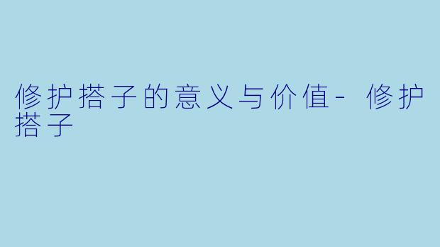 修护搭子的意义与价值-修护搭子