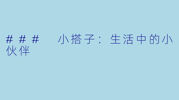 ### 小搭子：生活中的小伙伴