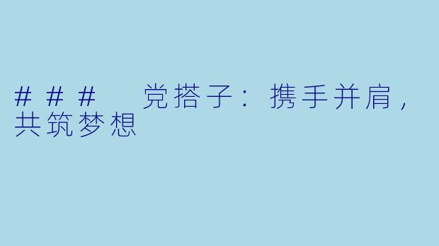 ### 党搭子：携手并肩，共筑梦想