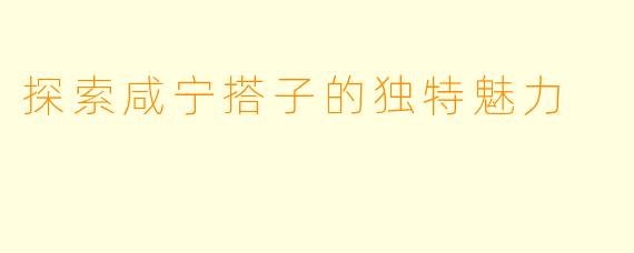 探索咸宁搭子的独特魅力