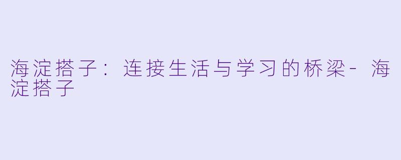 海淀搭子：连接生活与学习的桥梁-海淀搭子