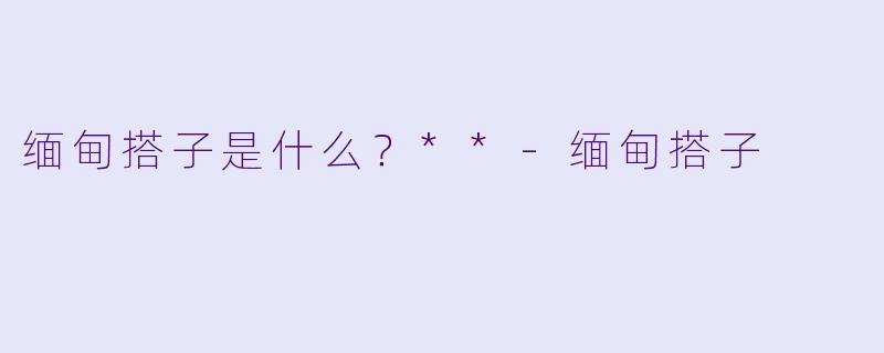 缅甸搭子是什么？**