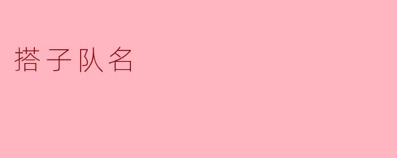 ### 搭子队名:团队凝聚力的象征与创意表达