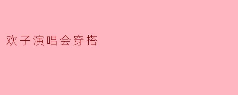 欢子演唱会穿搭