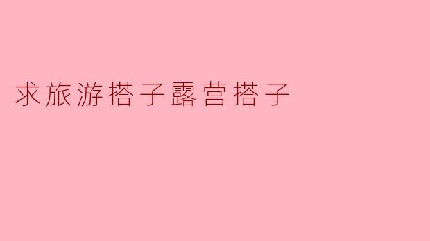 求旅游搭子露营搭子