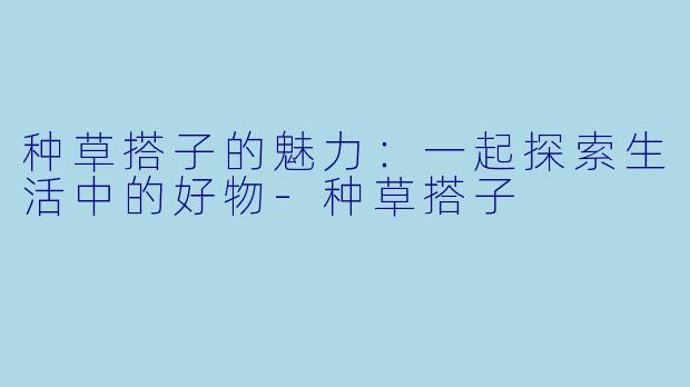 种草搭子的魅力:一起探索生活中的好物