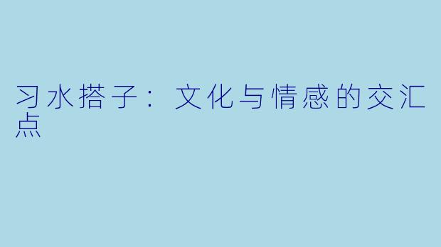 习水搭子:文化与情感的交汇点