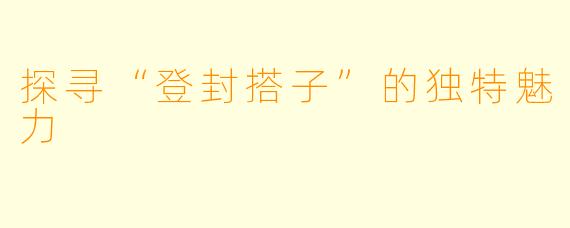 探寻“登封搭子”的独特魅力