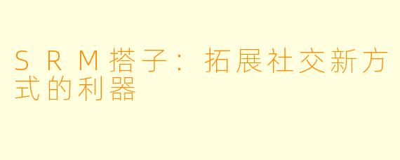 SRM搭子：拓展社交新方式的利器
