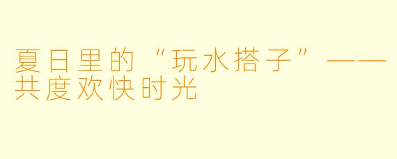 夏日里的“玩水搭子”——共度欢快时光