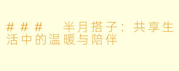 ### 半月搭子：共享生活中的温暖与陪伴