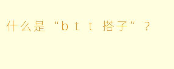 什么是“btt搭子”？  