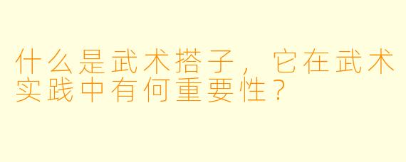 什么是武术搭子,它在武术实践中有何重要性?