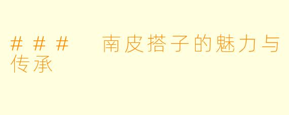 ### 南皮搭子的魅力与传承