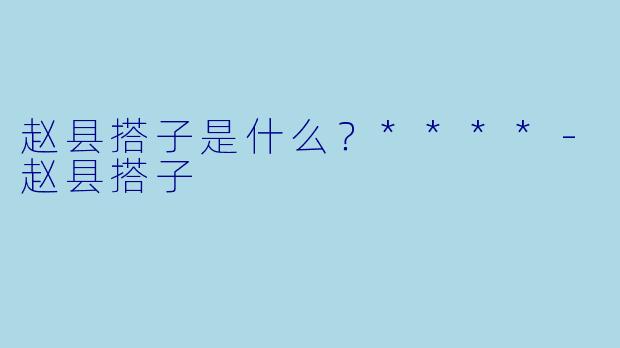 赵县搭子是什么？****