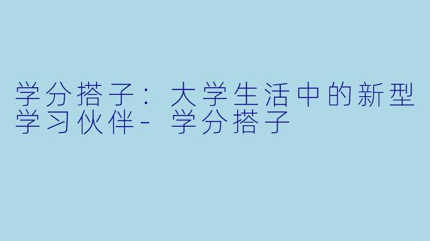 学分搭子:大学生活中的新型学习伙伴-学分搭子