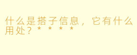 什么是搭子信息,它有什么用处?****