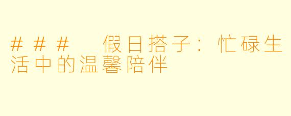 ### 假日搭子:忙碌生活中的温馨陪伴