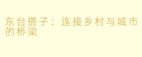 东台搭子:连接乡村与城市的桥梁