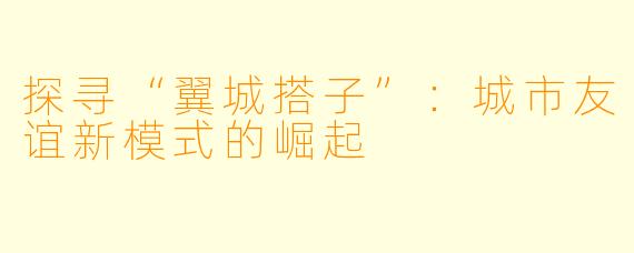 探寻“翼城搭子”：城市友谊新模式的崛起
