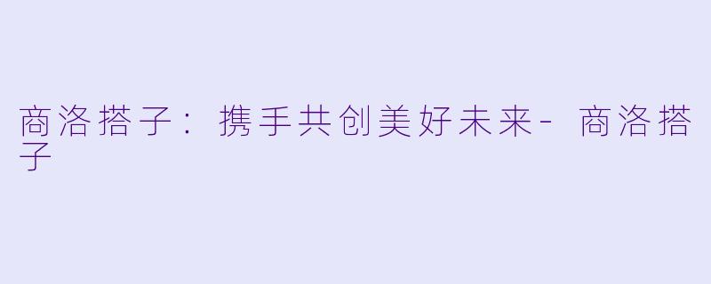 商洛搭子：携手共创美好未来-商洛搭子