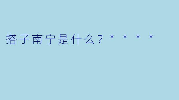 搭子南宁是什么？****