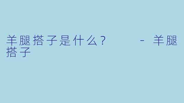羊腿搭子是什么？  